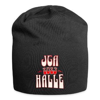 Halle JGA Junggesellenabschied 2023 für Fans - Jersey-Beanie - Schwarz - Vorne