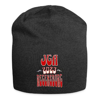 Regensburg JGA Junggesellenabschied 2023 für Fans - Jersey-Beanie - Anthrazit - Vorne