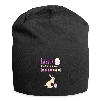 Easter loading - Ostern lädt lustiges Ostermotiv - Jersey-Beanie - Schwarz - Vorne