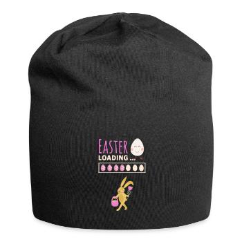 Easter loading - Ostern lädt lustiges Ostermotiv - Jersey-Beanie - Schwarz - Vorne