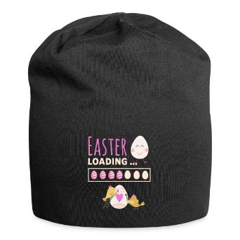 Easter loading - Ostern lädt lustiges Ostermotiv - Jersey-Beanie - Schwarz - Vorne
