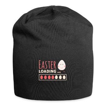 Easter loading - Ostern lädt lustiges Osterei - Jersey-Beanie - Schwarz - Vorne