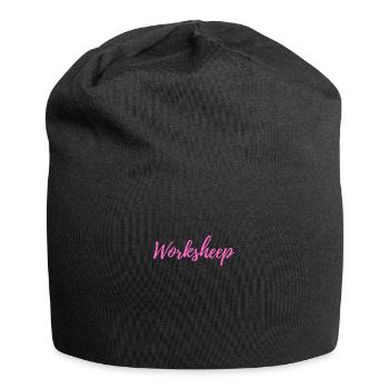 Arbeitsschaf, Worksheep, lustige Geschenkidee - Jersey-Beanie - Schwarz - Vorne