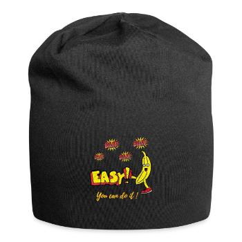 Bam Bam Easy Banana. Motivationsdesigns - Jersey-Beanie - Schwarz - Vorne