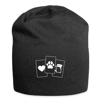 Heart - Beer - Dog's Paw - - Jersey Beanie - black - Front