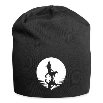 Circle and reflection - Woman with dog - - Jersey Beanie - black - Front