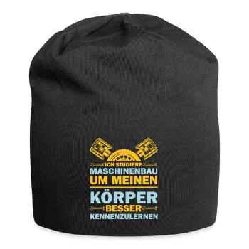 Maschinenbau= Körperkunde - Jersey-Beanie - Schwarz - Vorne