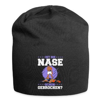 Ist die Nase schon gebrochen? - Jersey-Beanie - Schwarz - Vorne