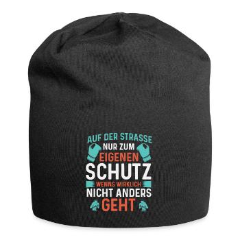 Auf der Straße zum Schutz - Jersey-Beanie - Schwarz - Vorne