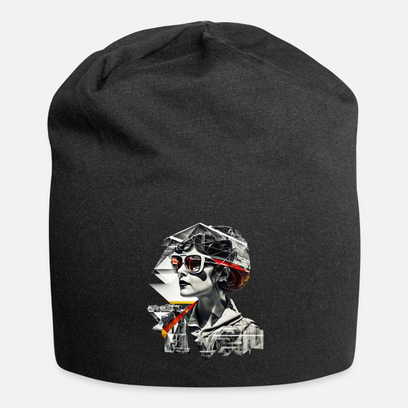 Retro Flash No47 - Jersey-Beanie - Schwarz