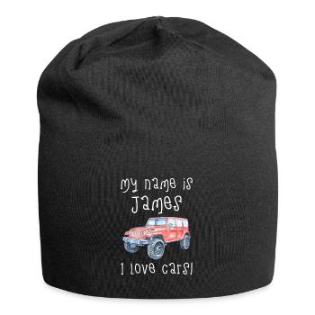 Mein Name Ist James. Ich Liebe Autos. Lustiges - Jersey-Beanie - Schwarz - Vorne
