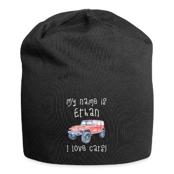 Mein Name Ist Ethan. Ich Liebe Autos. Lustiges - Jersey-Beanie - Schwarz - Vorne