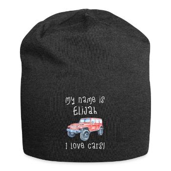 Mein Name Ist Elijah. Ich Liebe Autos. Lustiges - Jersey-Beanie - Anthrazit - Vorne