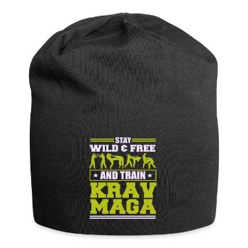 Stay wild amd free and train Krav Maga - Jersey-Beanie - Schwarz - Vorne