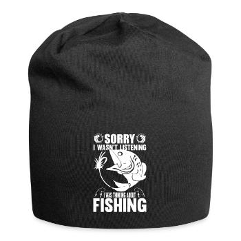 Désolé de ne pas écouter, je pensais au poisson - Bonnet en jersey - noir - Devant