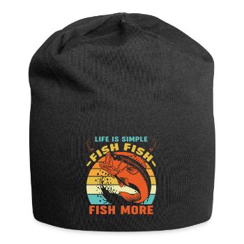 Life is just fish fish fish more - - Jersey Beanie - black - Front