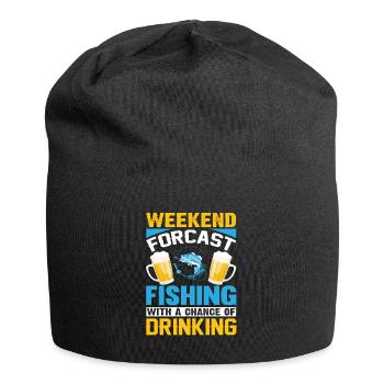 Prévisions de week-end pêche avec une chance de tri - Bonnet en jersey - noir - Devant