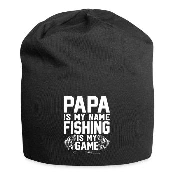 Papa is my name Fishing is my game - - Jersey Beanie - black - Front