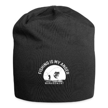 Fishing is my anger management - - Jersey Beanie - black - Front