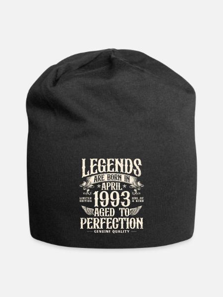 April 1993 Jahrgang geboren Legenden Geburtstag - Jersey-Beanie - Schwarz