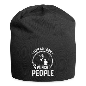 I fish so I don't hit people - Jersey Beanie - black - Front