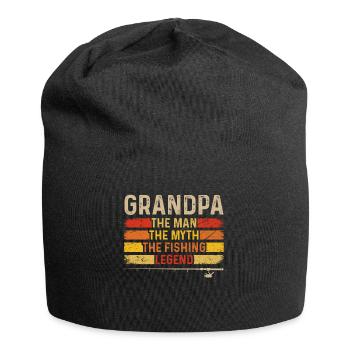 Opa, der Mann, der Mythos, die Fischerlegende - Jersey-Beanie - Schwarz - Vorne