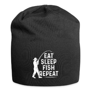 Manger dormir Pêche Répéter - Bonnet en jersey - noir - Devant