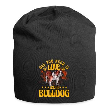 All you need is love and a Bulldog - Jersey-Beanie - Schwarz - Vorne