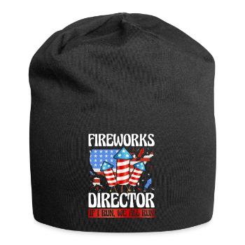 Directeur de feux d’artifice Si je cours, nous courons tous - Bonnet en jersey - noir - Devant