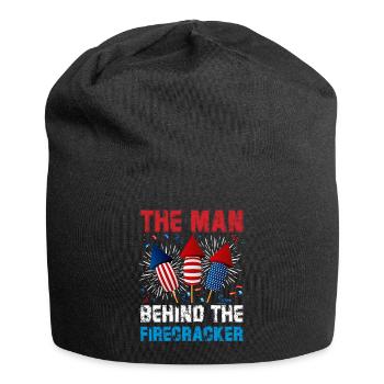 The Man behind the Firecracker - Jersey Beanie - black - Front