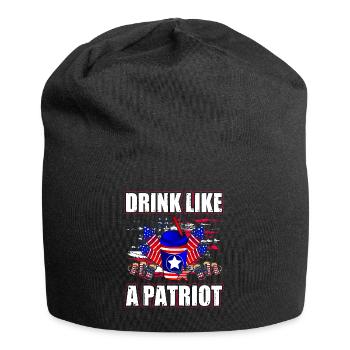 Buvez comme un Patriot 4 juillet USA - Bonnet en jersey - noir - Devant