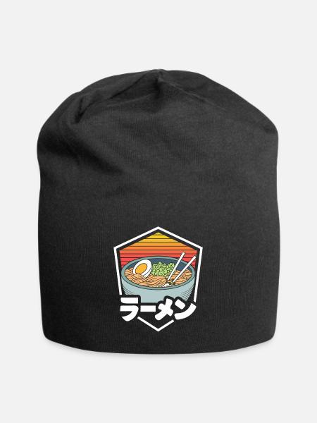 Retro Ramen - Jersey Beanie - black