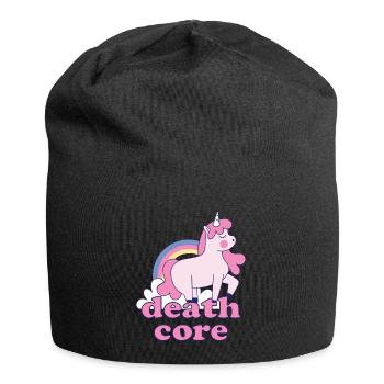 Lustig Deathcore Einhorn Regenbogen Metalhead - Jersey-Beanie - Schwarz - Vorne