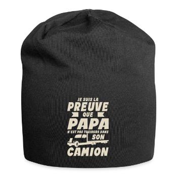 Papa Bébé Nourrisson Enfant Camion Routier - Bonnet en jersey - noir - Devant