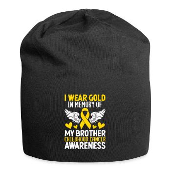 Childhood Cancer Brother Family Childhood Cancer - Jersey Beanie - black - Front