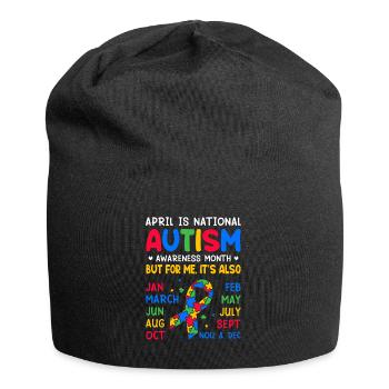 Autismus-Bewusstsein Autistisch Lustiges Autismus-Spektrum - Jersey-Beanie - Schwarz - Vorne