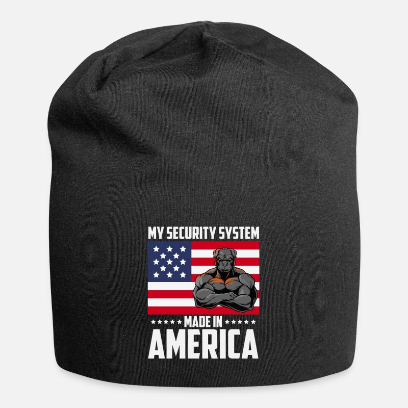 Hund: Security System Made In America - Jersey-Beanie - Schwarz