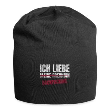 Backpacking Ich Liebe Zeitvertreib Hobby - Jersey-Beanie - Schwarz - Vorne