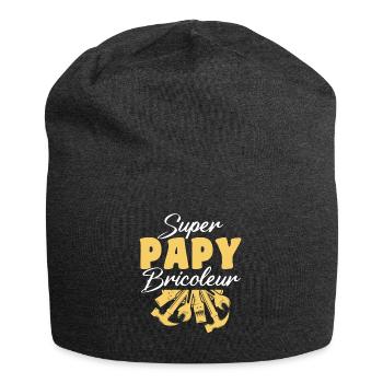 super papy bricoleur cadeau grand-père - Bonnet en jersey - charbon - Devant
