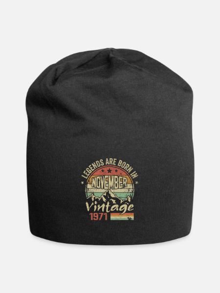 November 1971, Retro-Vintage-Geburtstagsgeschenk - Jersey-Beanie - Schwarz