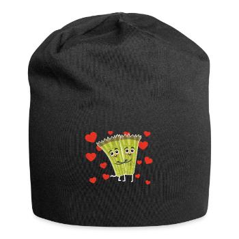 Cute Asparagus Couple Hugging Asparagus Lovers - Jersey-Beanie - Schwarz - Vorne