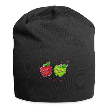 Cute Apple Couple Hugging Apple Fruits Lovers - Jersey-Beanie - Schwarz - Vorne