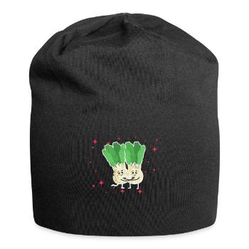 Cute Celery Couple Hugging Celery Lovers - Jersey-Beanie - Schwarz - Vorne