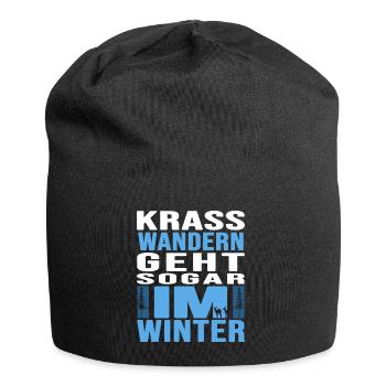 Wandern Wanderstock Winterwandern - Jersey-Beanie - Schwarz - Vorne