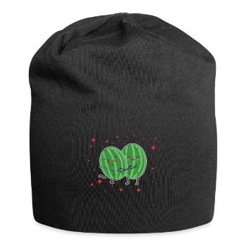 Cute Melon Couple Hugging Melon Fruit Lovers - Jersey-Beanie - Schwarz - Vorne