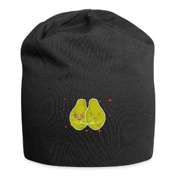 Cute Papaya Couple Hugging Papaya Fruit Lovers - Jersey-Beanie - Schwarz - Vorne
