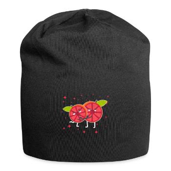 Cute Pomelo Couple Hugging Pomelo Fruit Lovers - Jersey-Beanie - Schwarz - Vorne