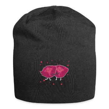 Cute Red Cabbage Couple Hugging Red Cabbage Lovers - Jersey-Beanie - Anthrazit - Vorne