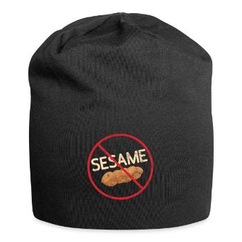 No Sesame Allergy Awareness Warning Allergic - Jersey Beanie - black - Front