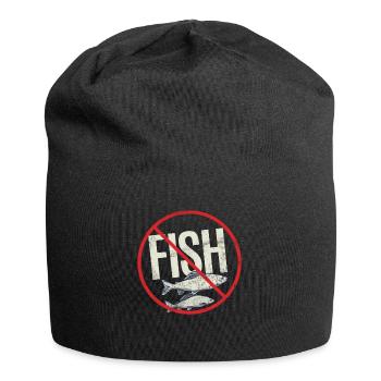 No Fish Allergy Awareness Warning Allergic - Jersey Beanie - black - Front